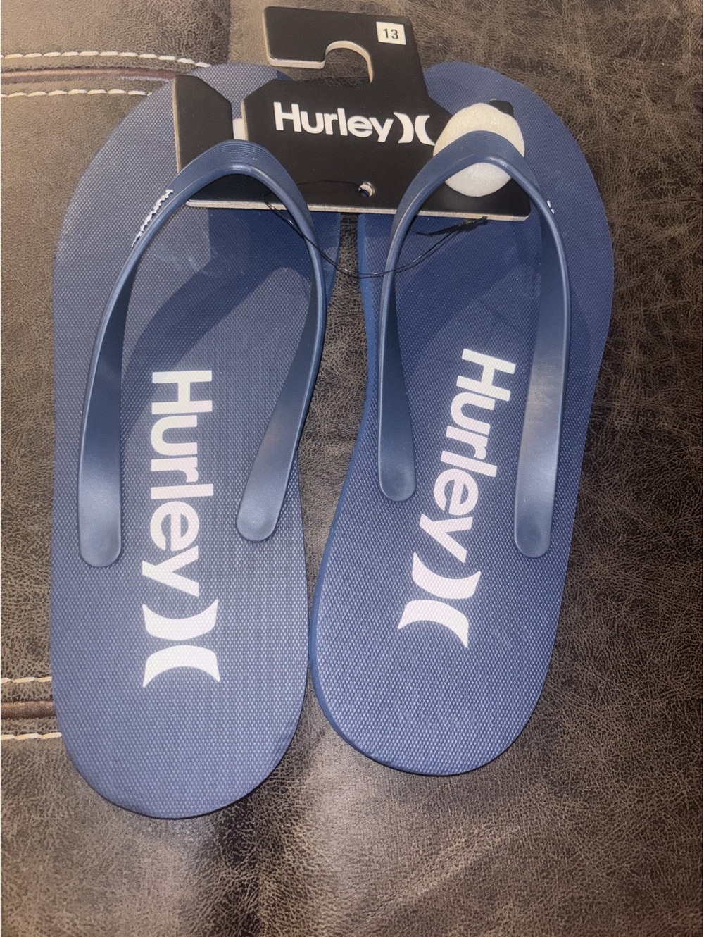 Hurley Flip Flops Mens Size 13 Navy Blue Sandals Beach Pool Thong NWT